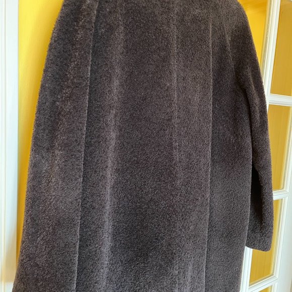 Women's Alpaca & Wool Coat, Size XL, Brown - Picture 4 of 9